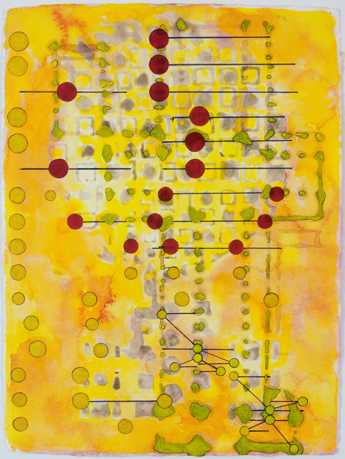   Collision  2007,&nbsp;ink, watercolor on paper 12 1/4” x 9 1/4" 