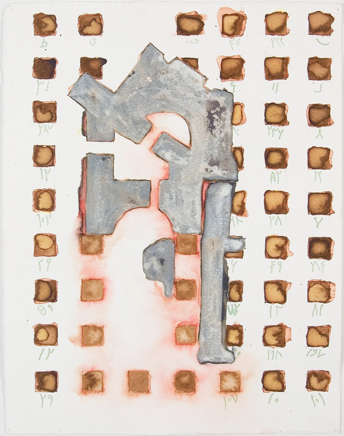 Parthenon I , 2007, ink on paper, 8 3/4” x 11”