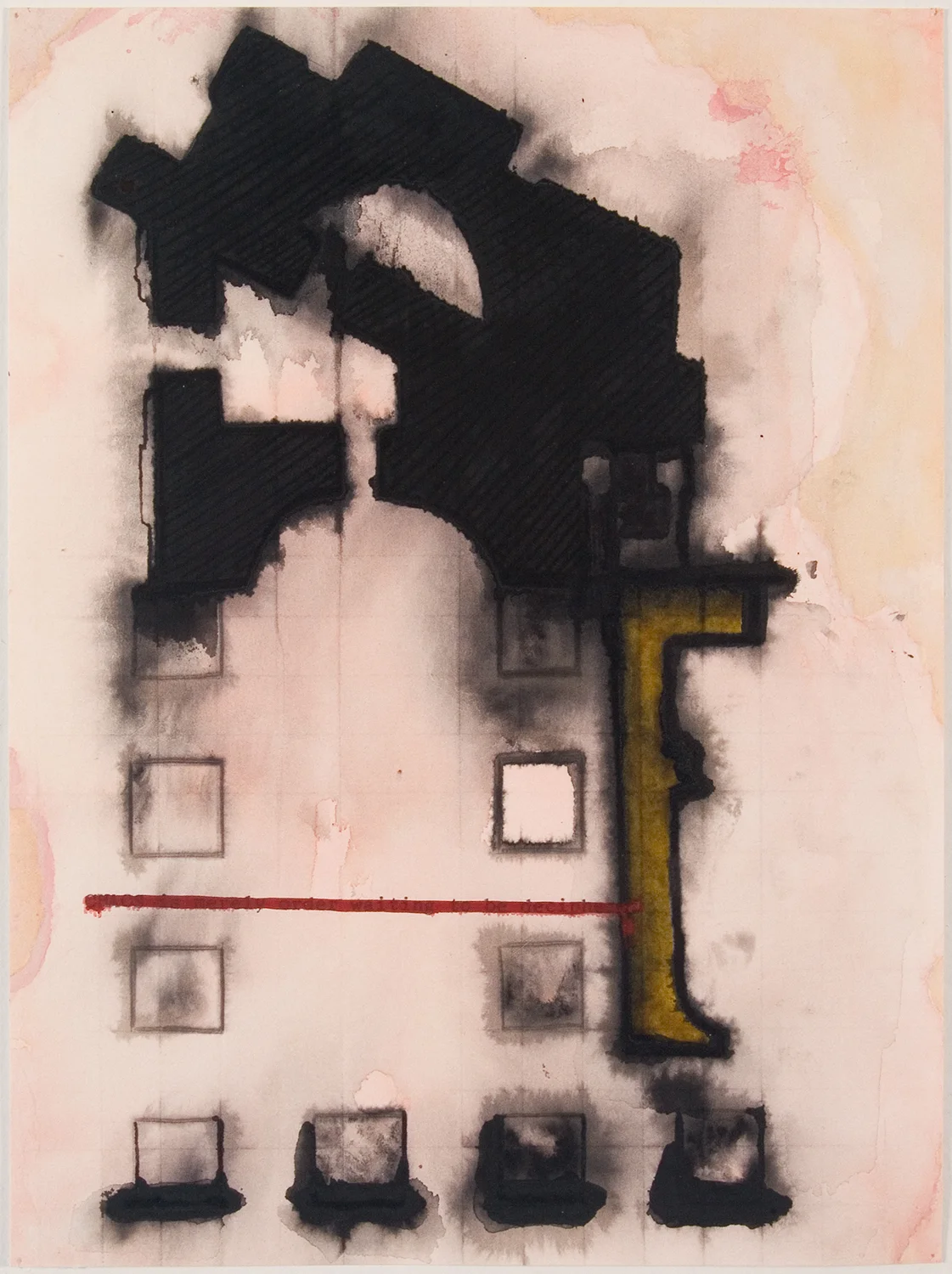 Parthenon II , 2007, ink on paper, 8 3/4” x 11”