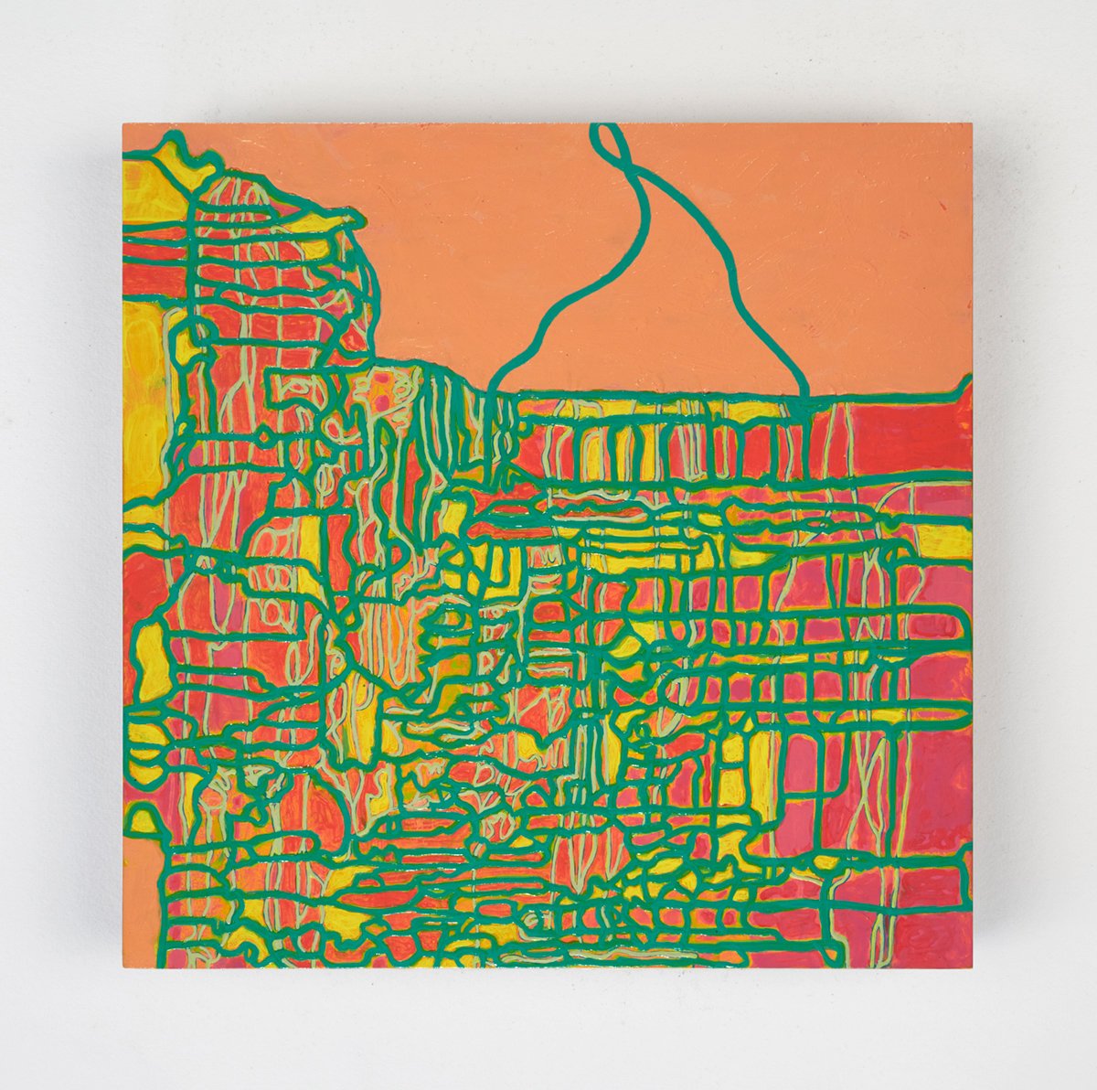   looped  2018, oil on panel 9” x 9” 