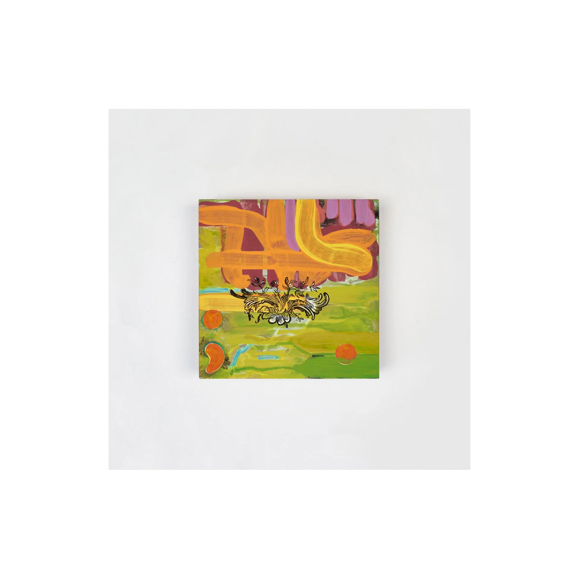   two pauses and a stop  2015, oil on panel 6” x 6” 