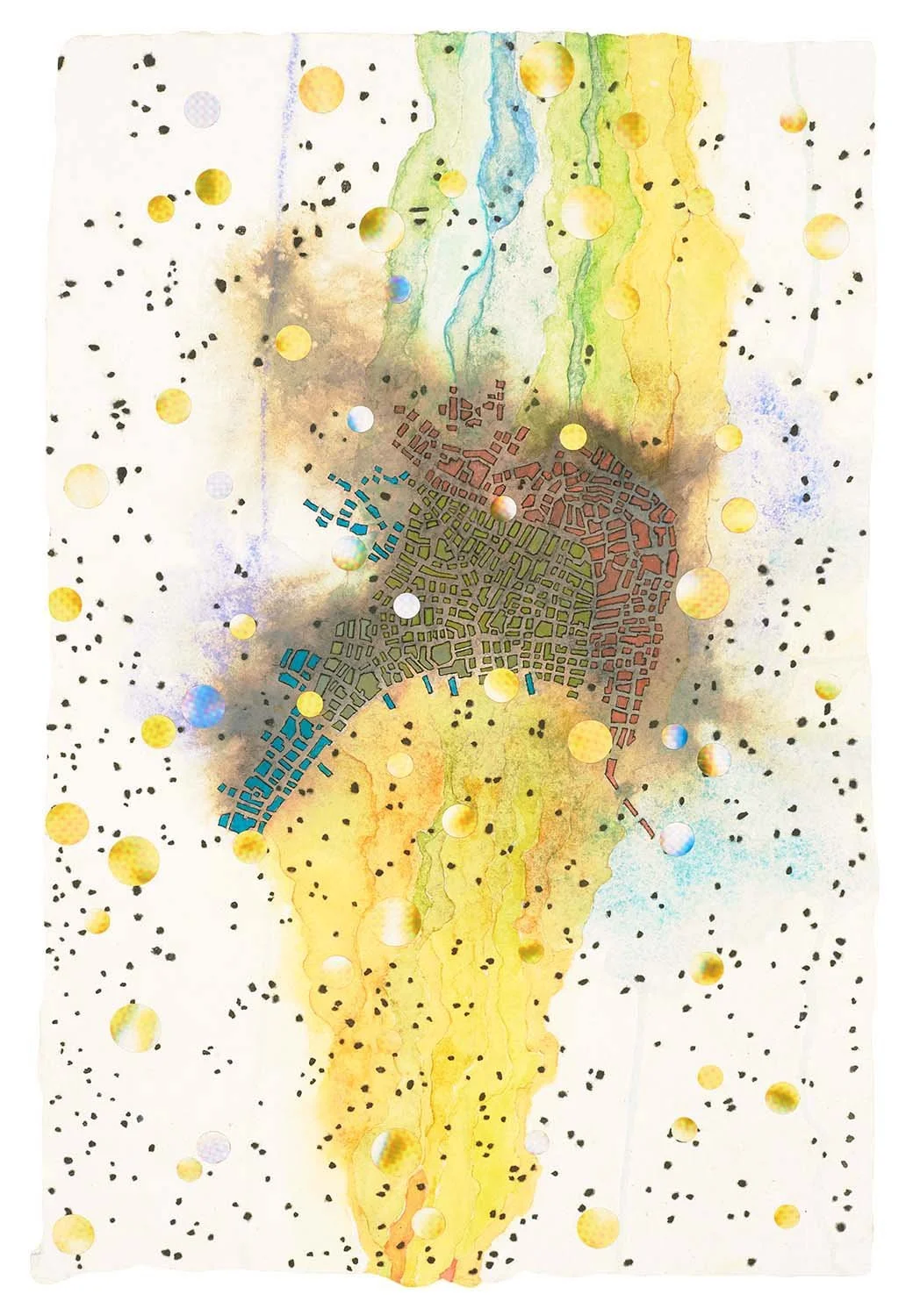  untitled (genoa) 2026, ink, watercolor  and inkjet on paper, 8.5 x 12.5” 