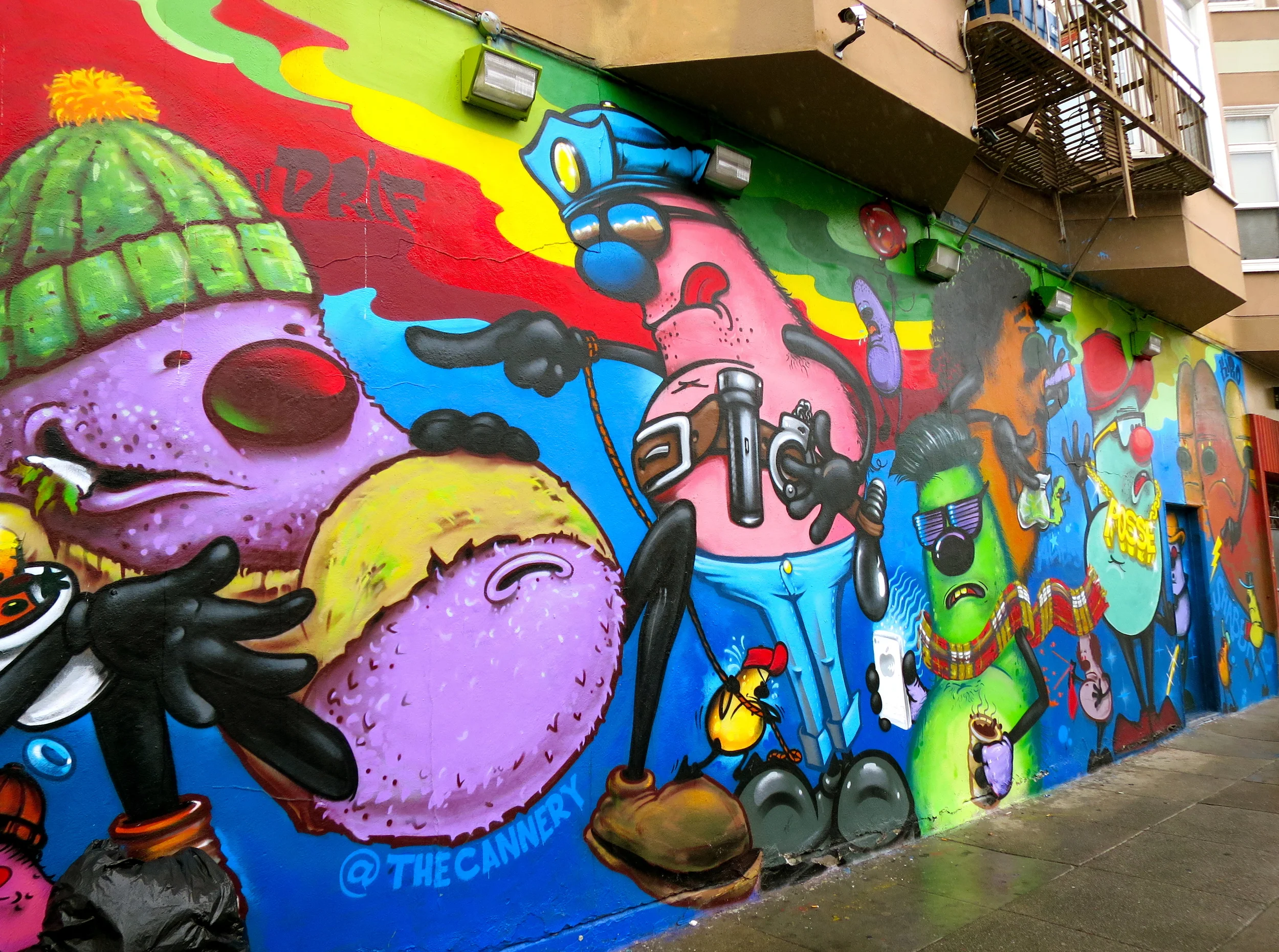 Wall murals galore.