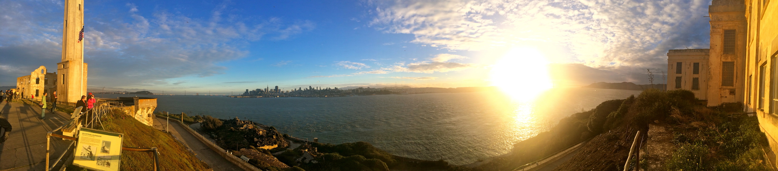 Panorama of the city from Alcatraz Island.