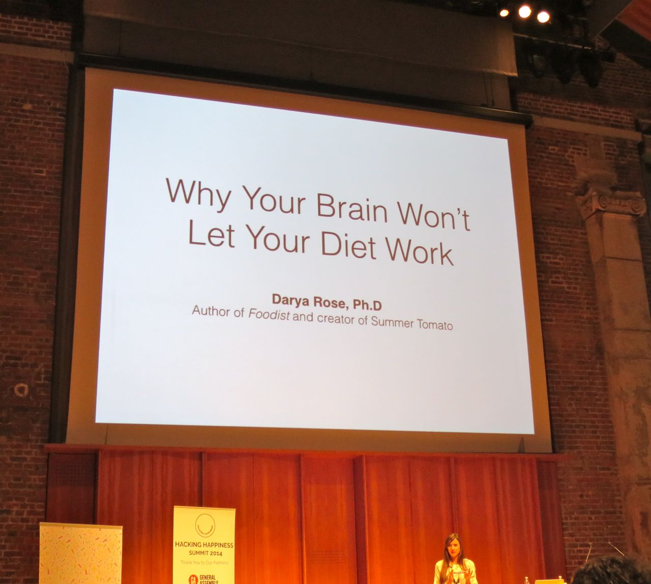Darya Rose speaking at Hacking Happiness