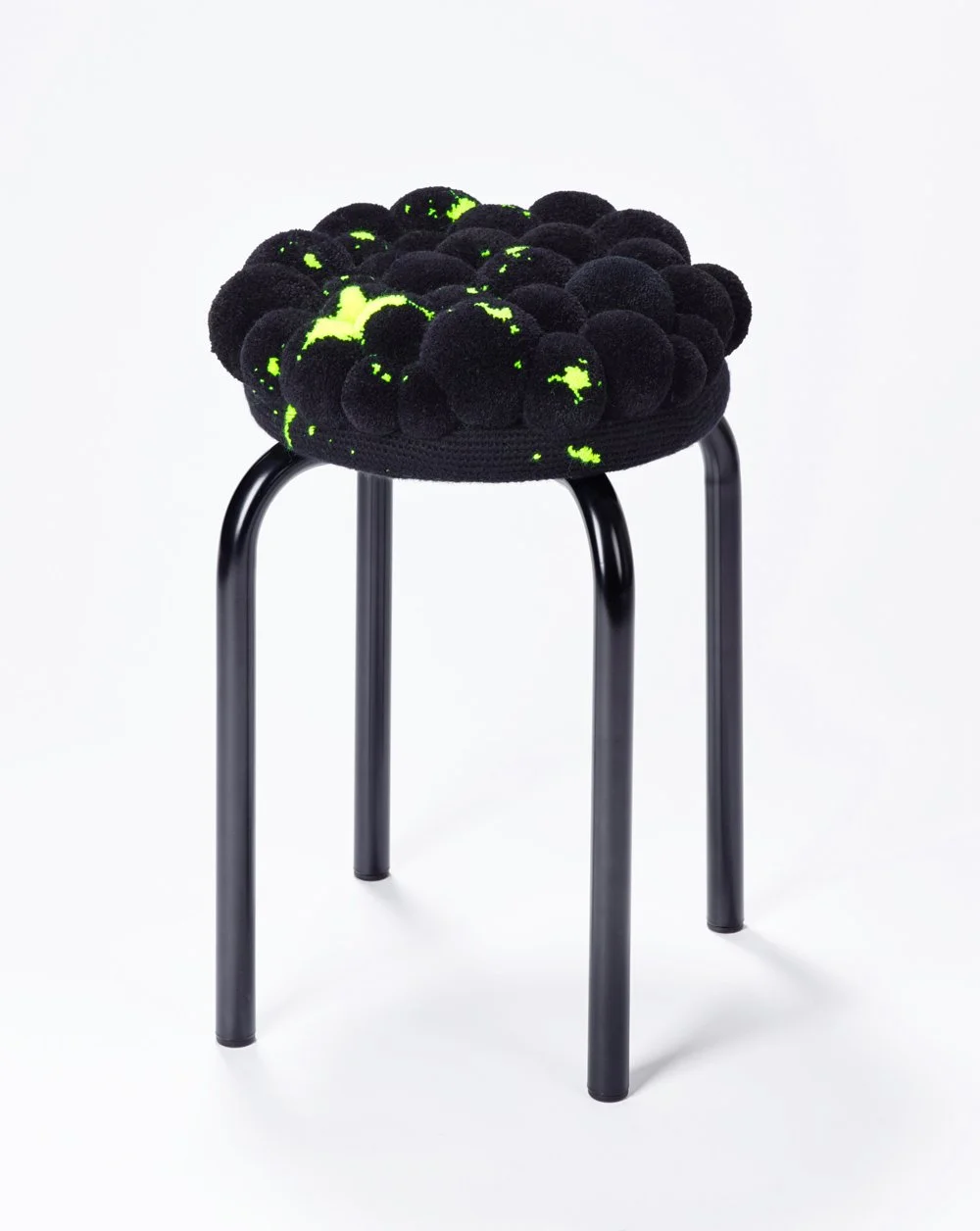  stool no.03 black-neon splashes 