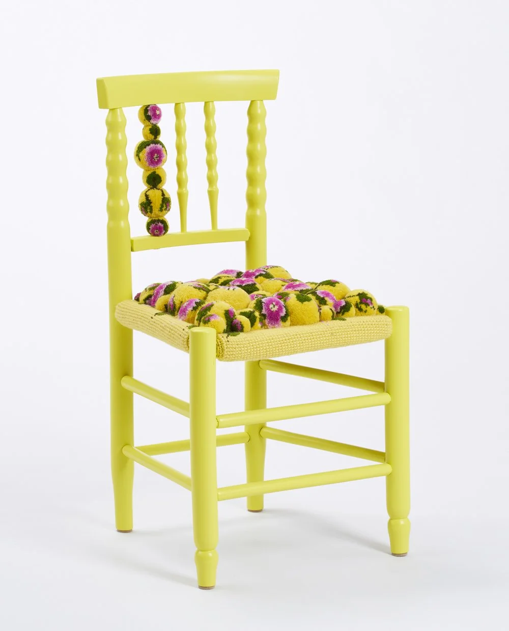 Pompon chair yellow