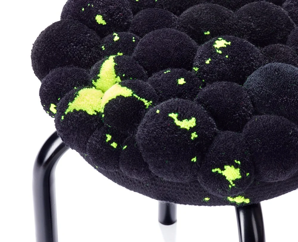  stool no.03 black-neon splashes closeup2