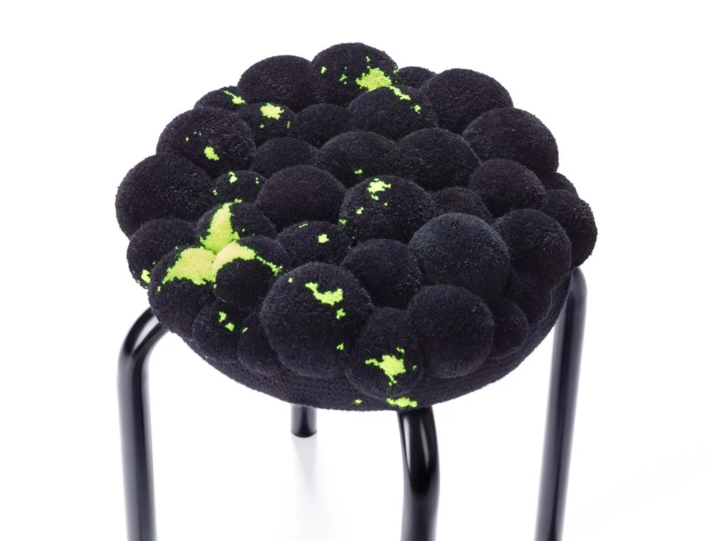  stool no.03 black-neon splashes closeup
