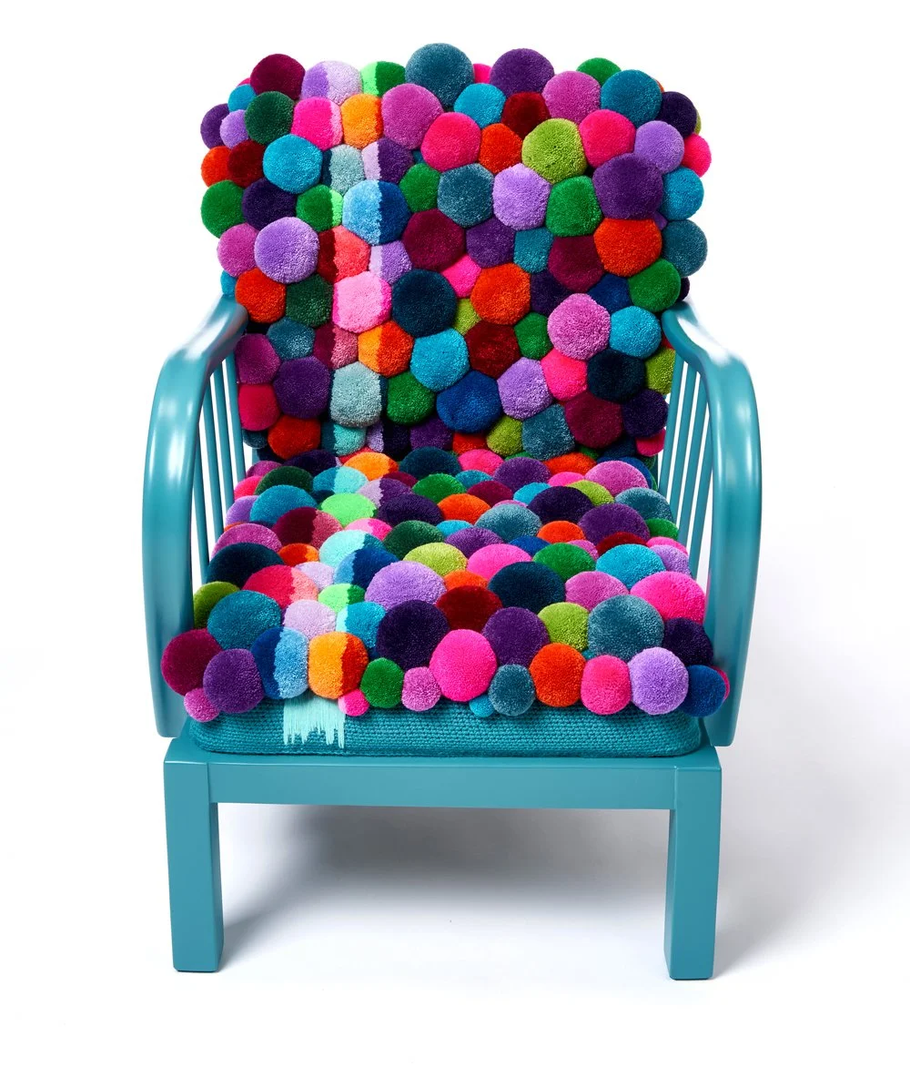 Armchair with bleached stripe -total front