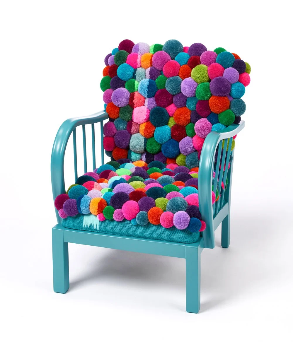 Armchair with bleached stripe -total 