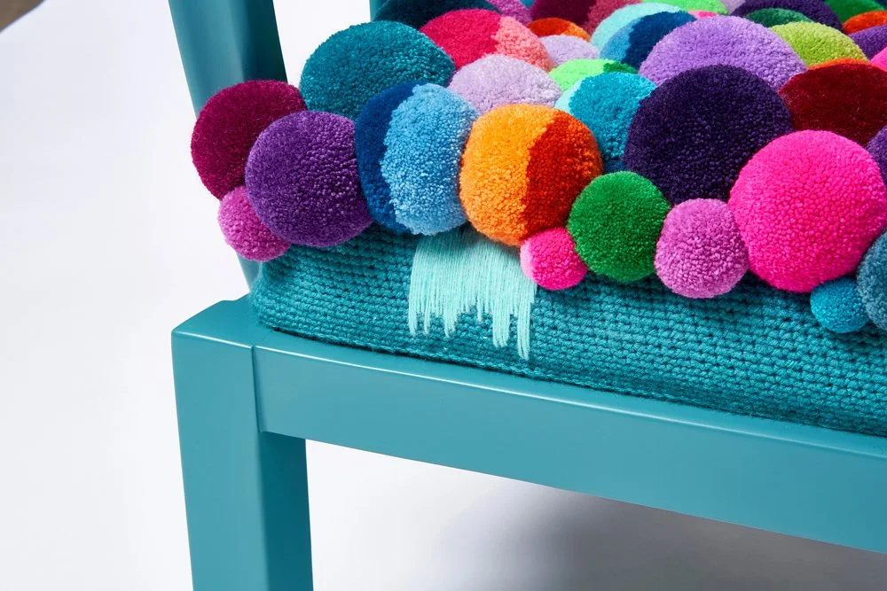 Armchair with bleached stripe -detail1