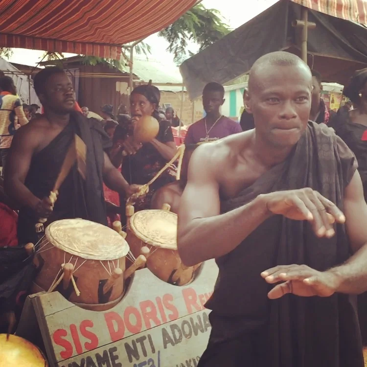 Emmanuel Attah Poku and Philip Owusu Agyemang: two best friends drumming and dancing together.