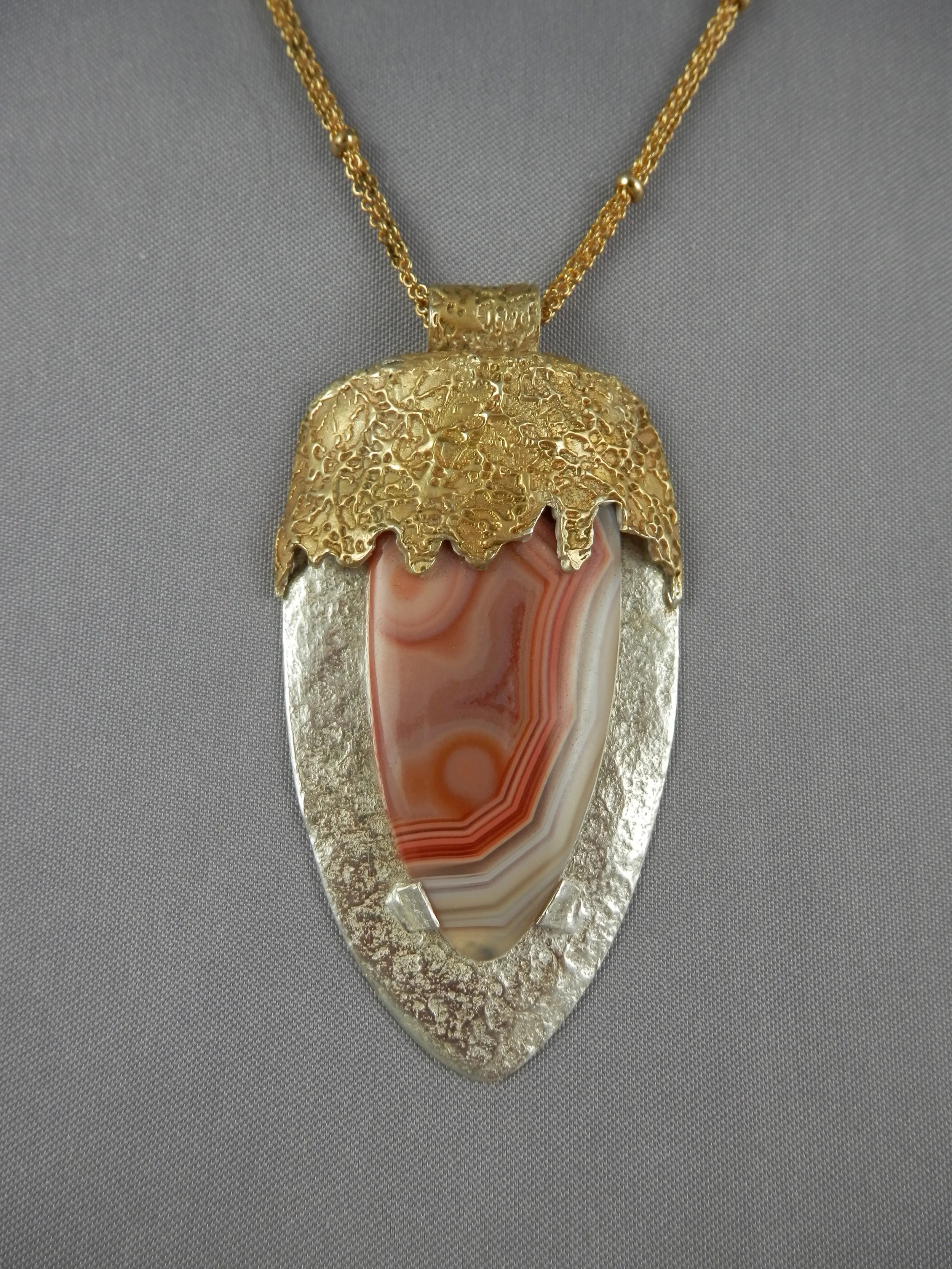 fine silver, gold plating and lace agate