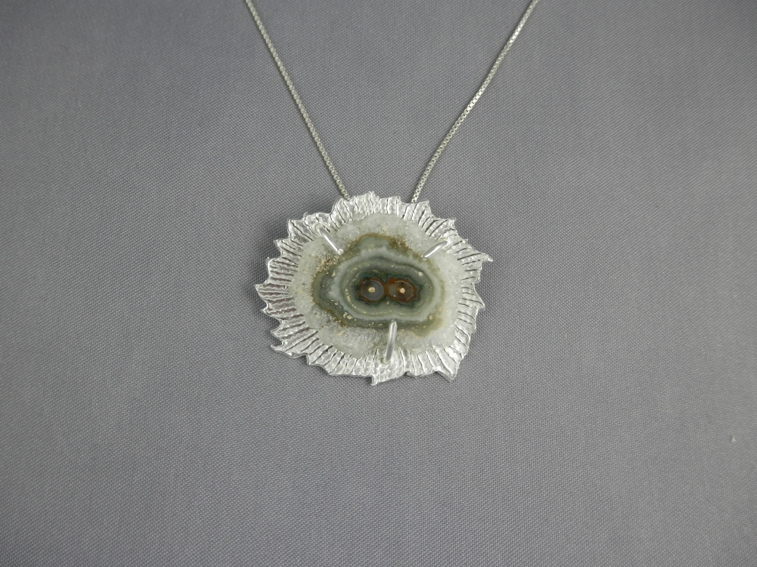 fine silver and stalactite slice