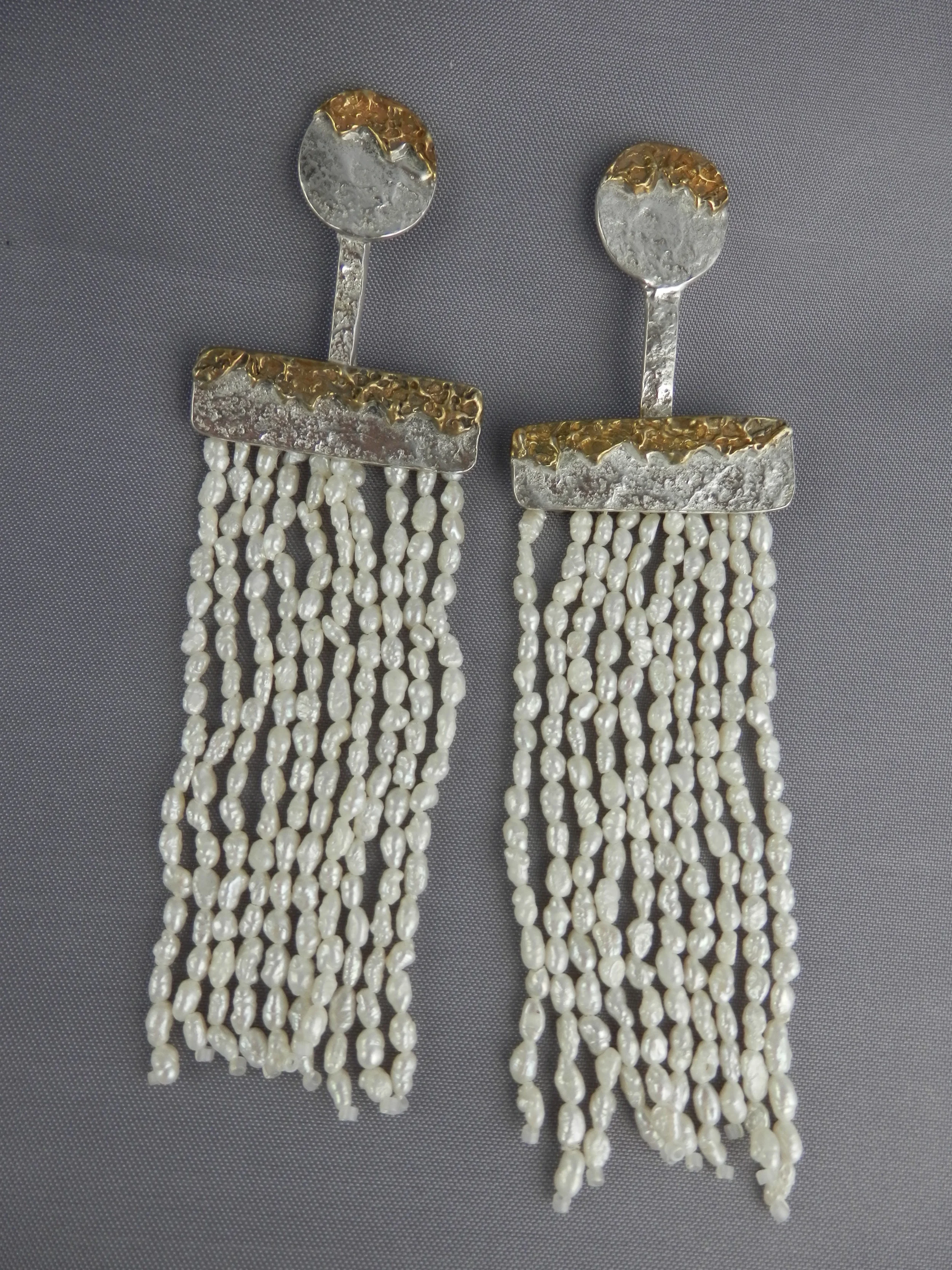 fine silver, gold plating and pearls