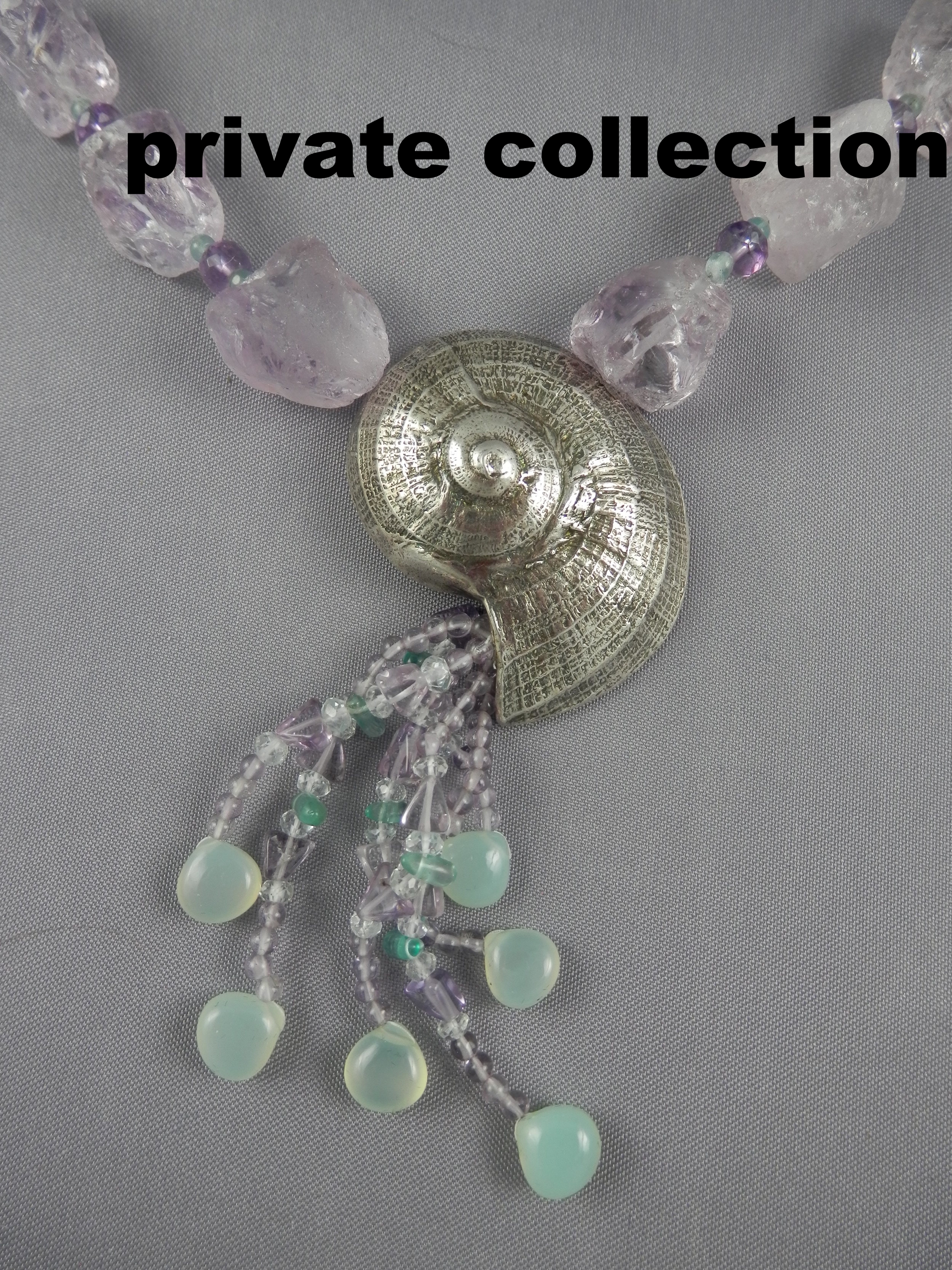 fine silver amethyst and chalcedony