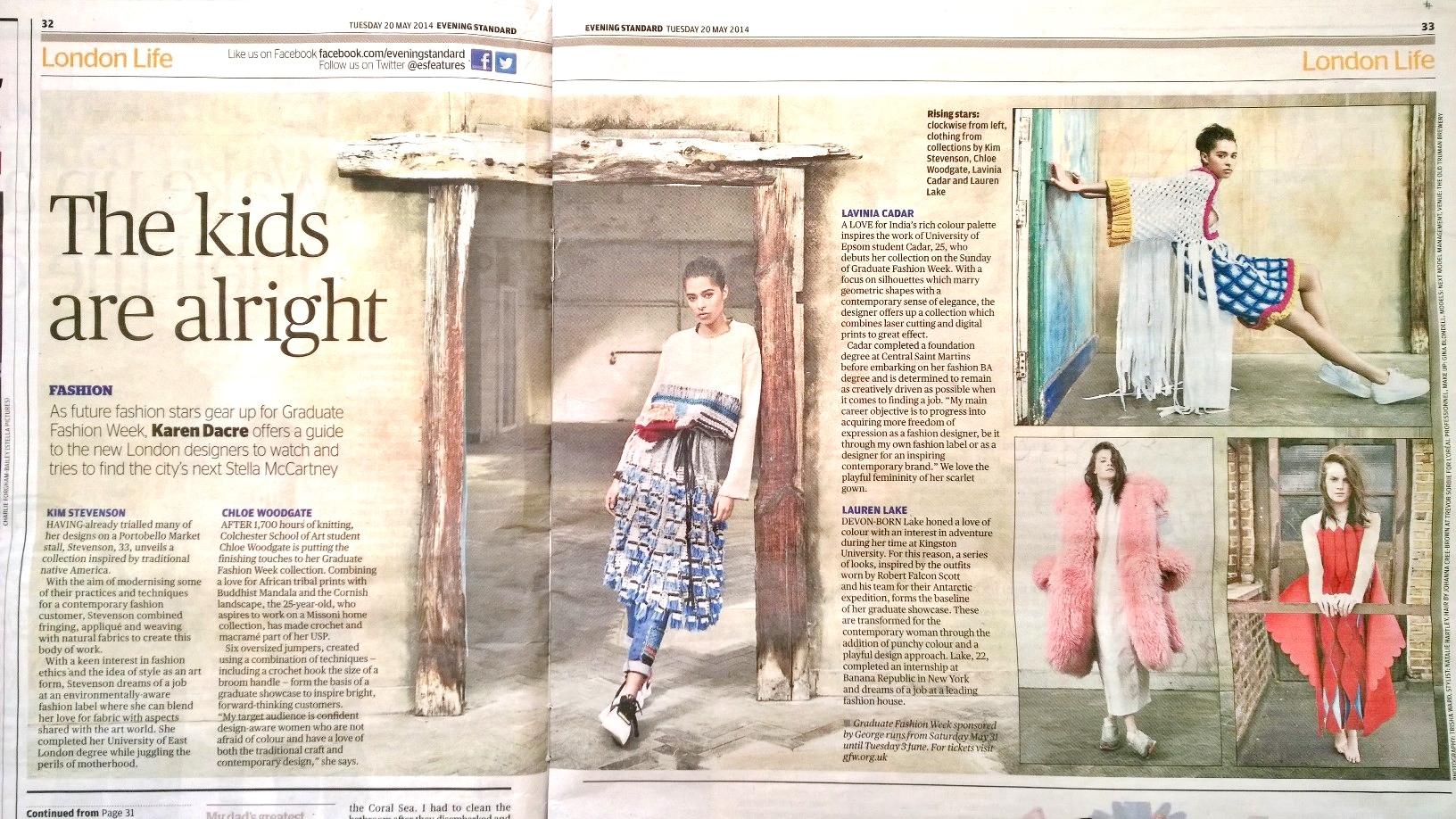 Evening Standard article - print 20th May 2014