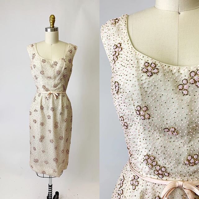 Just Listed!  1950s Hand Beaded Wiggle Dress. #1950sfashion #marvelousmrsmaisel #oldhollywood #oldsaybrookct