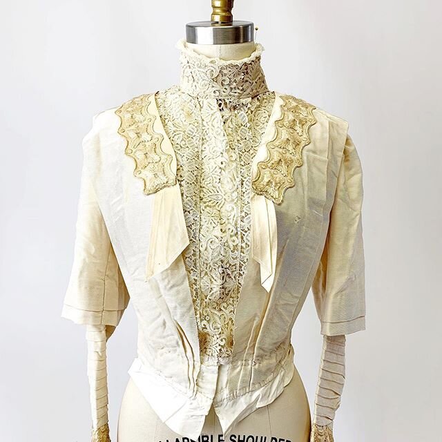 1800s white silk and lace top,  just listed!  Link in bio.  #victorian #vintageconnecticut #antiquedress