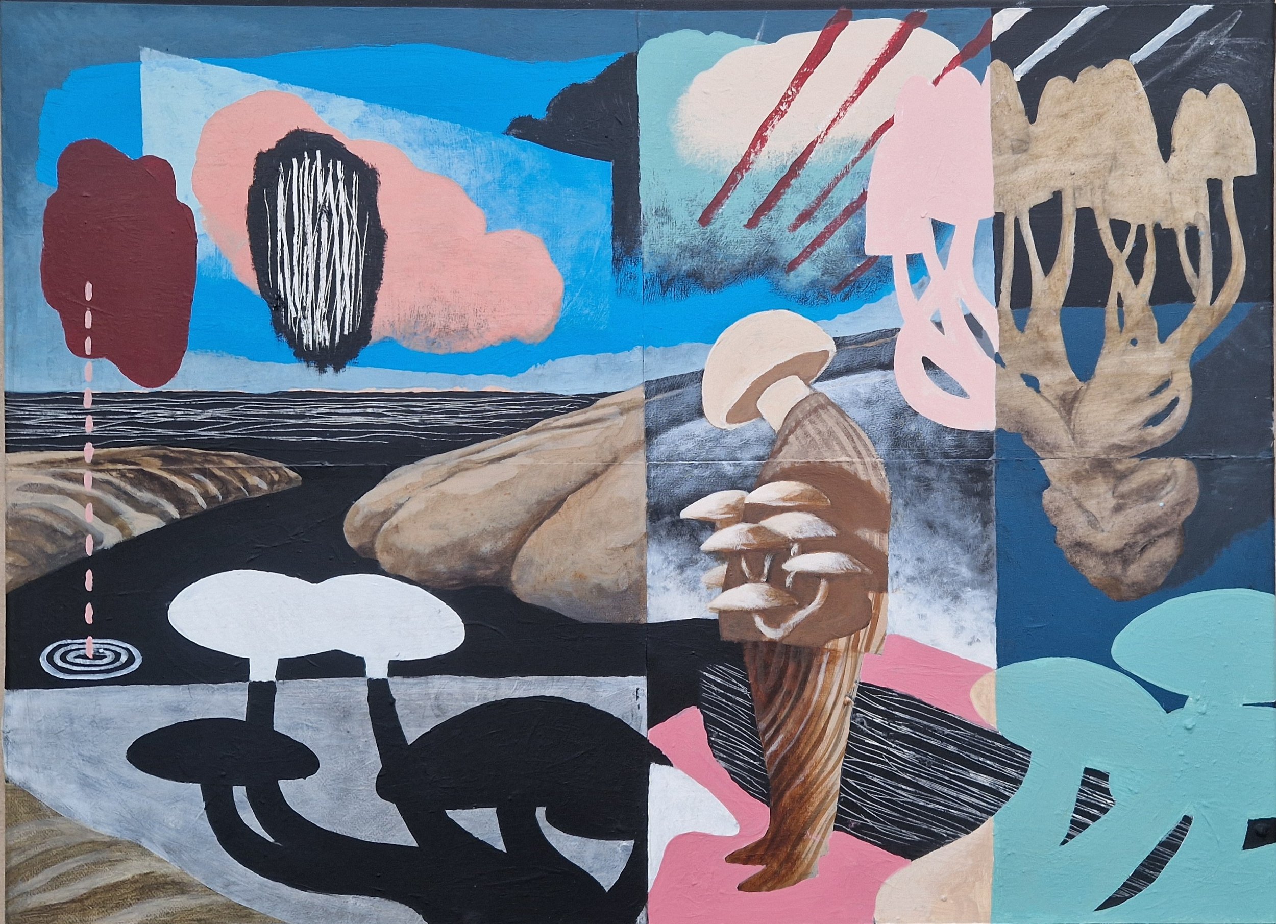 Længsel acrylic on paper and canvas 80 × 60 cm 2025