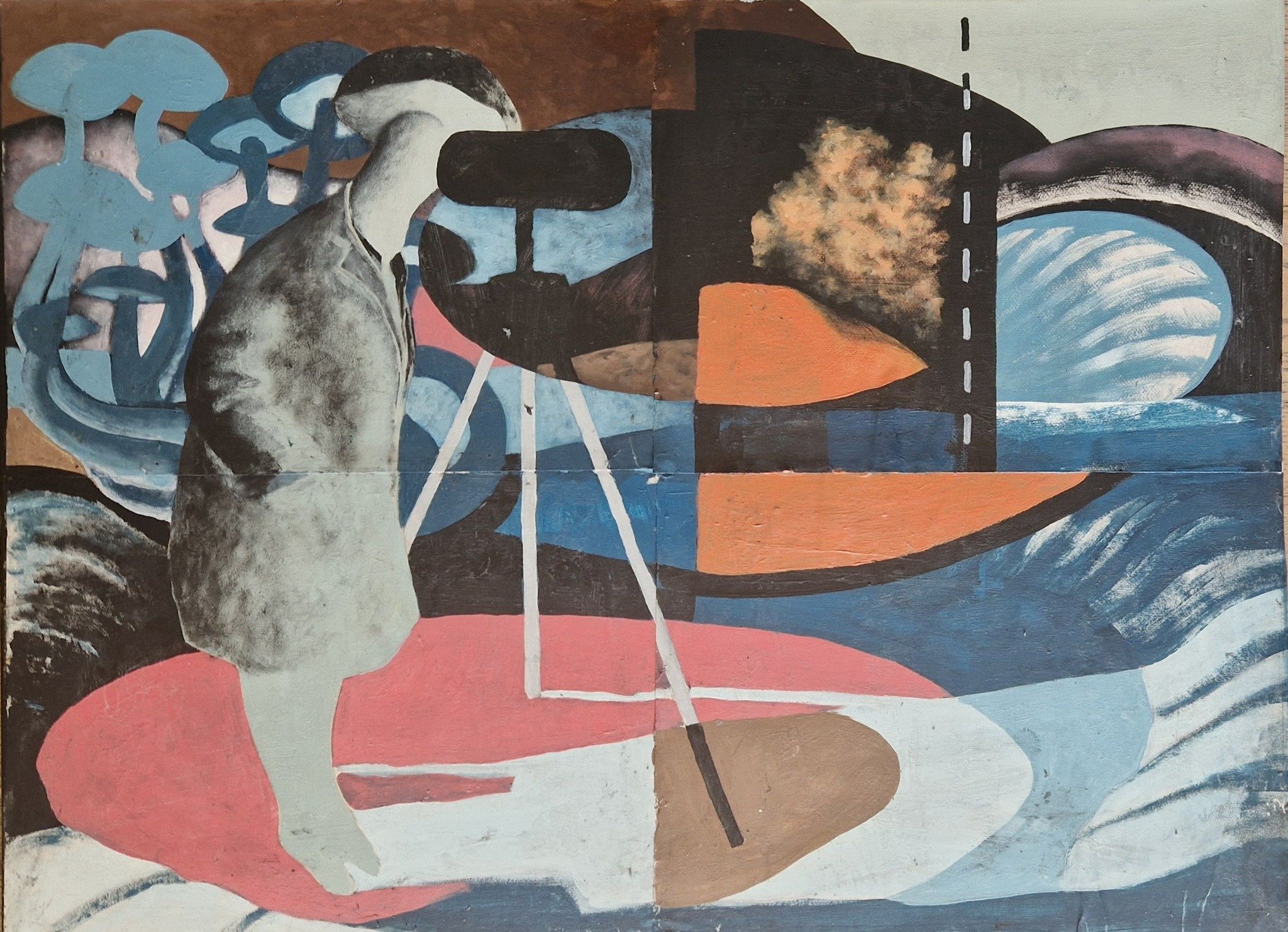 Zone acrylic on paper and canvas 80 × 60 cm 2025