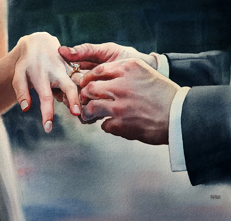 Hands • 12x12" • Watercolor