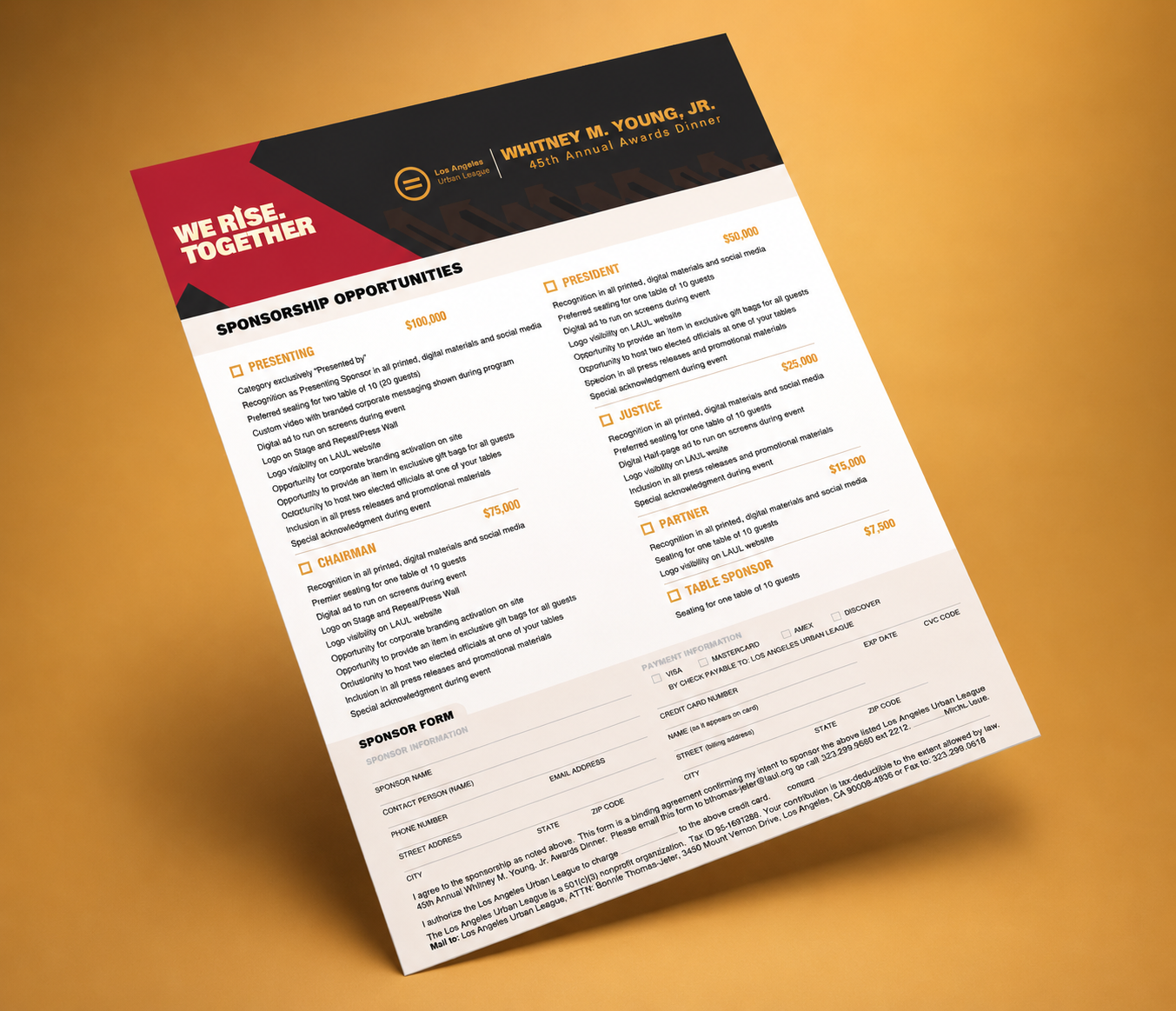 Sponsor form mock up