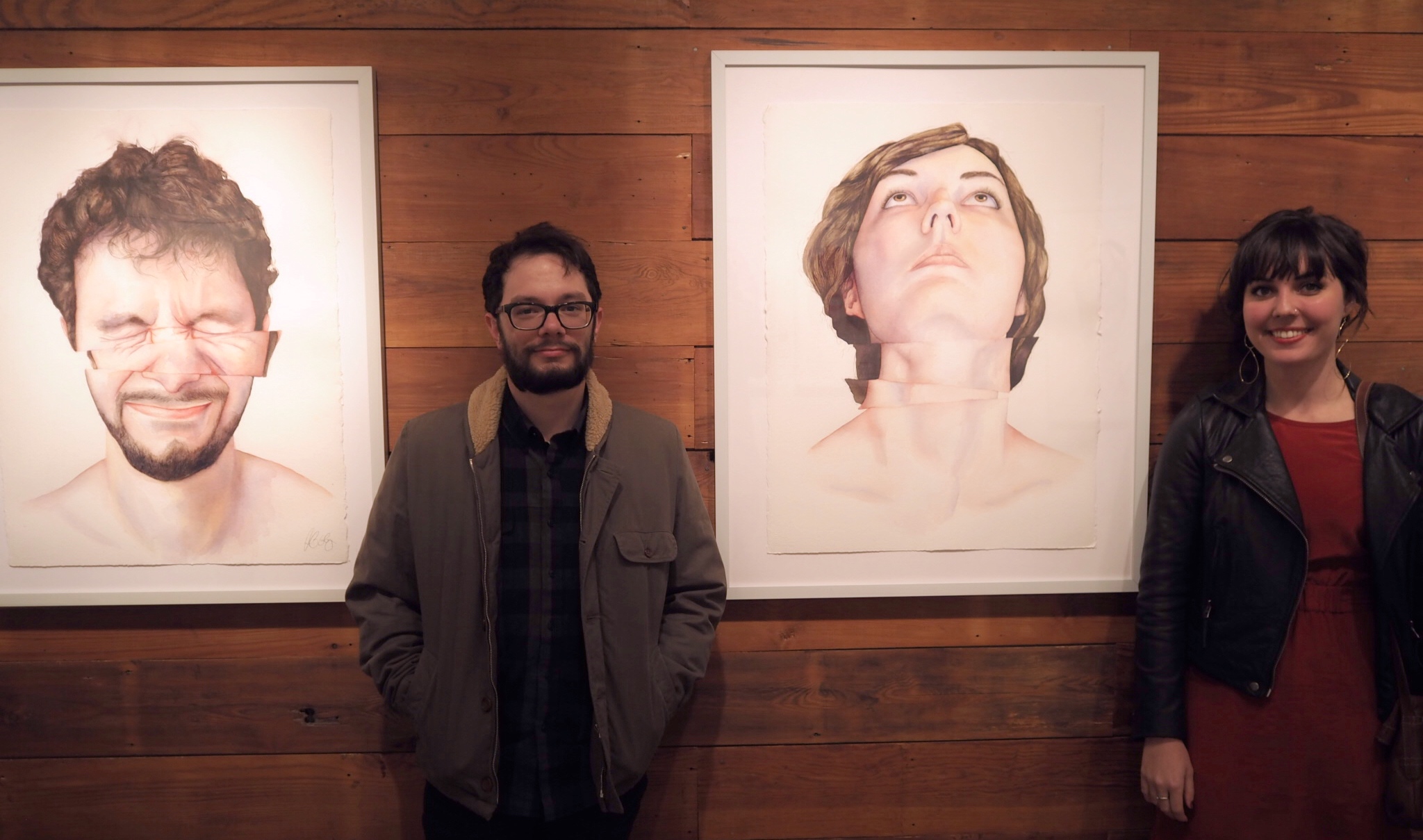 Jacob and I in front of our Fractured portraits