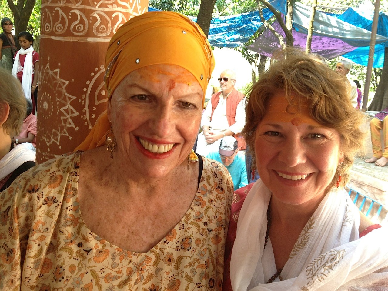 Peggy with Sondra Ray at the ashram