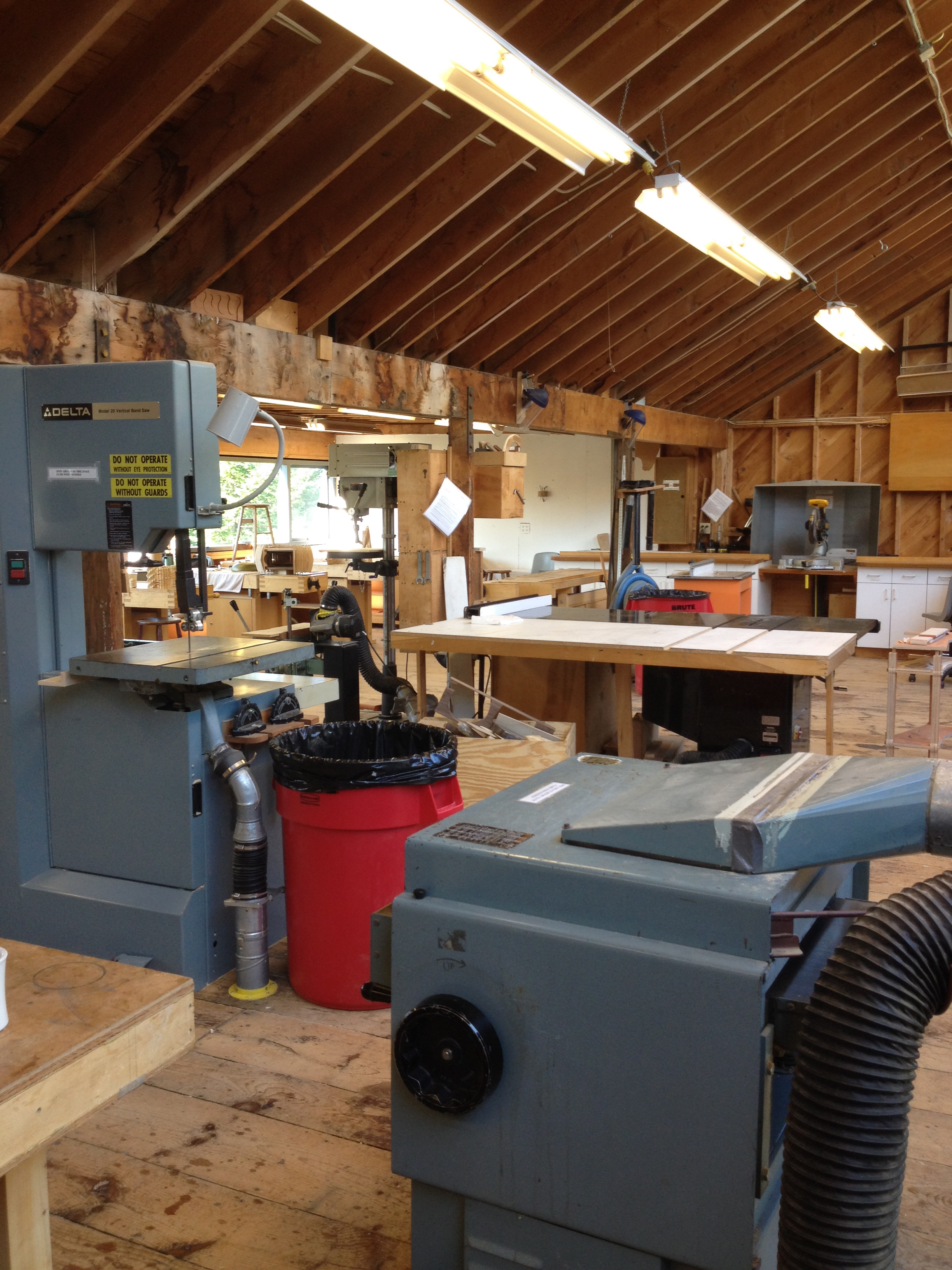 The woodworking studio at Haystack Mountain School of Crafts