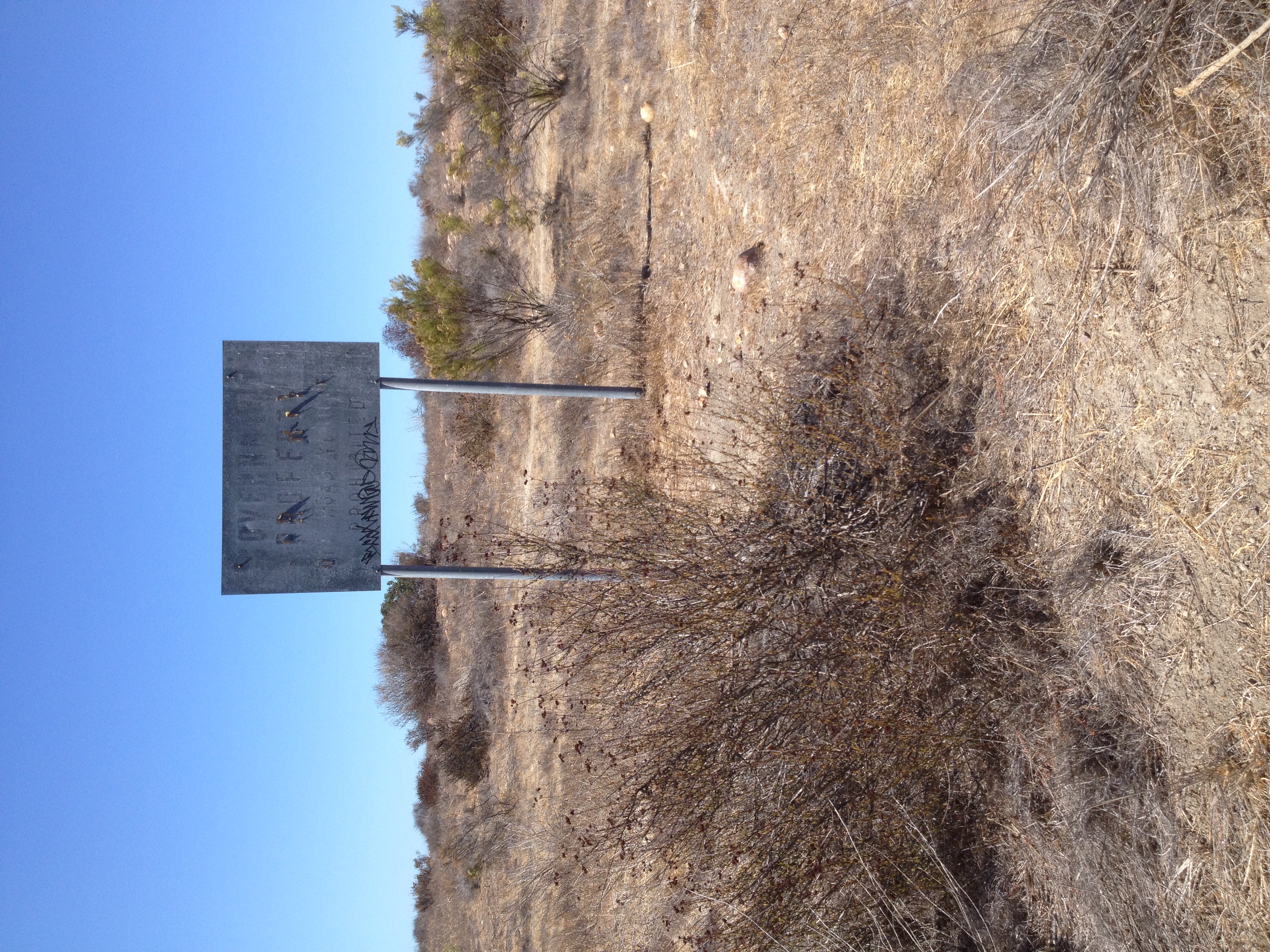 "Government Property" sign viewed in Mission Trails Regional Park, San Diego.