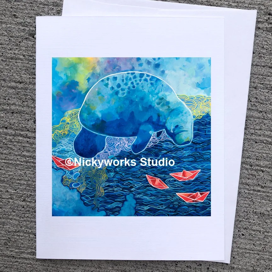 Manatee Greeting Card