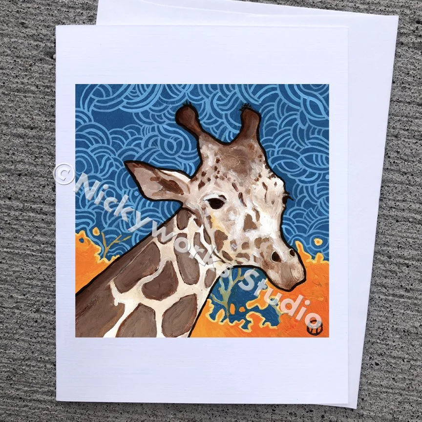 Giraffe note card