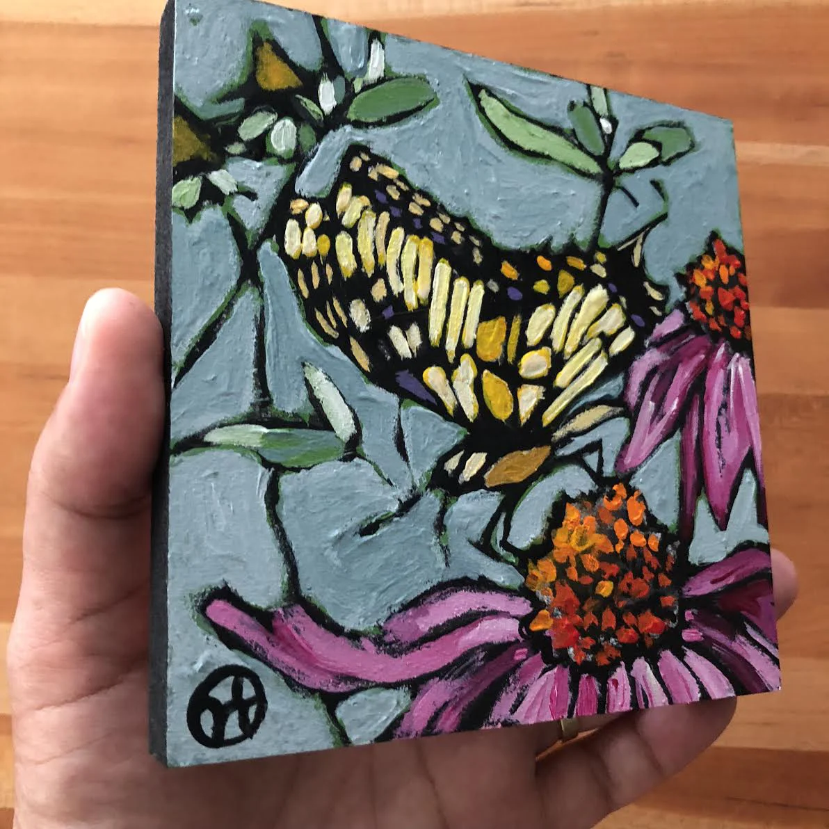 Sold. Based on Allison S.’s beautiful photo. acrylic on wood 6.5 x 6.5 inches, 1.5 inch deep wood frame