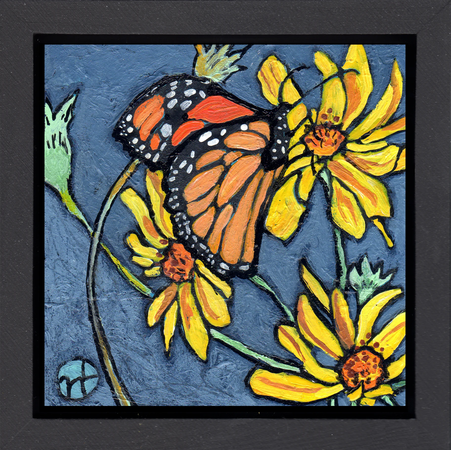 Sold. Day 9 again! acrylic on wood 6.5 x 6.5 inches, 1.5 inch deep wood frame