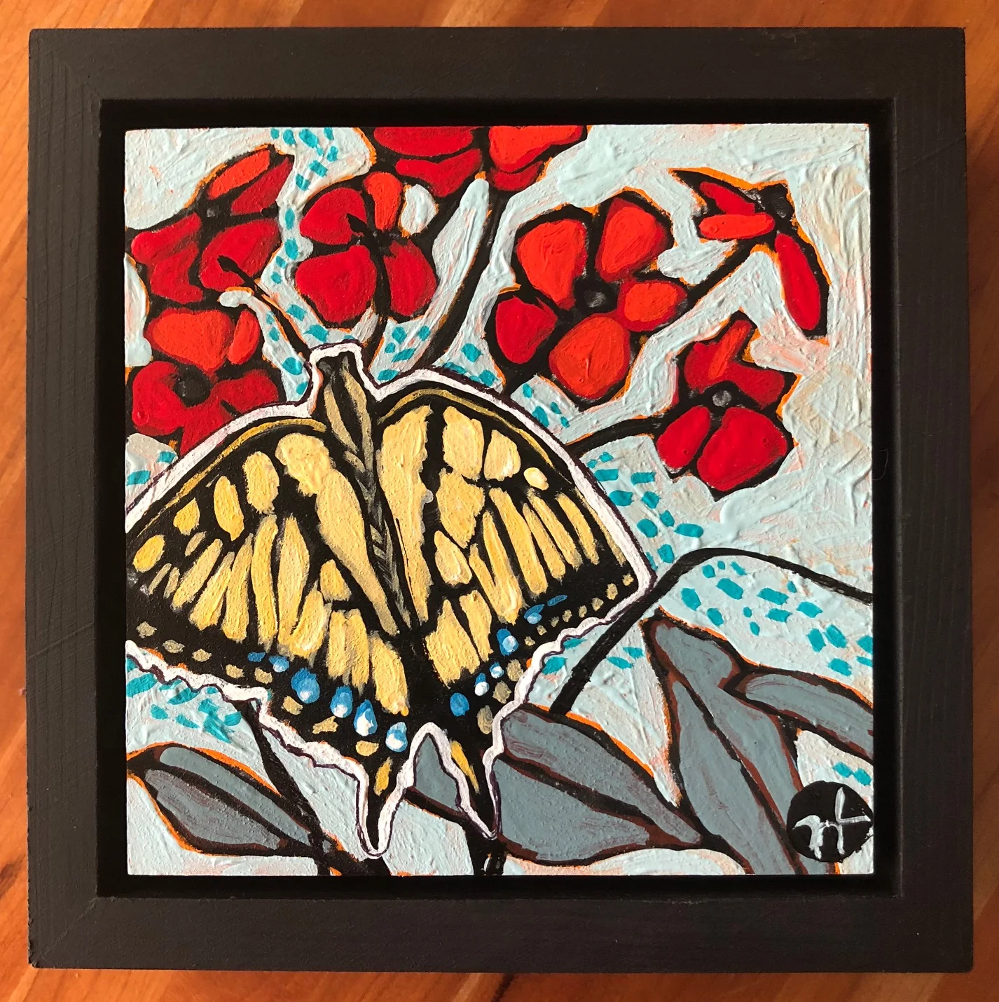 Day 18 Available for $55 acrylic on wood 6.5 x 6.5 inches, 1.5 inch deep wood frame