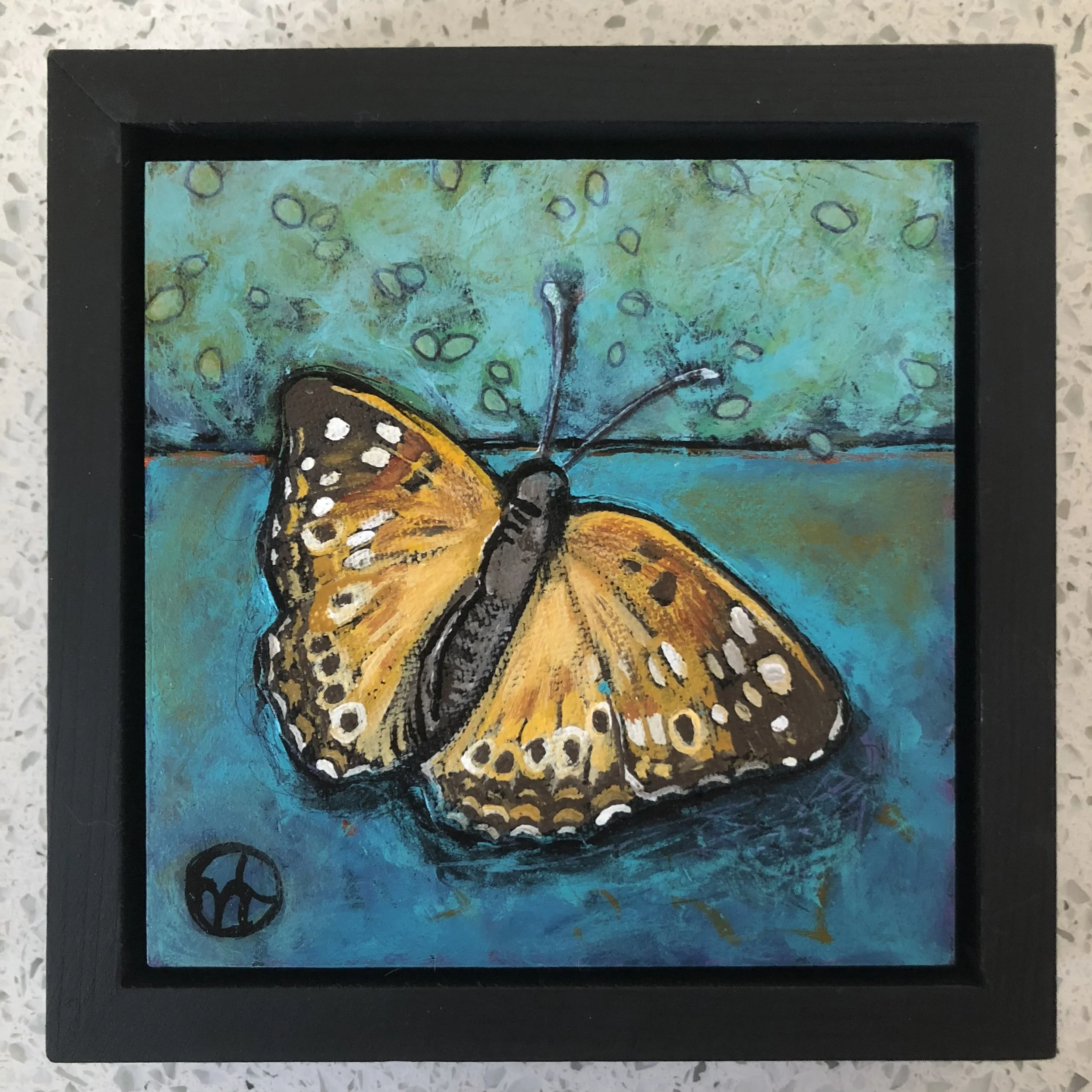 Day 20 Available for $55 acrylic on wood 6.5 x 6.5 inches, 1.5 inch deep wood frame