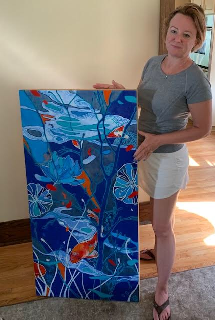 I loved this koi painting so much! Happy a client found it beautiful.