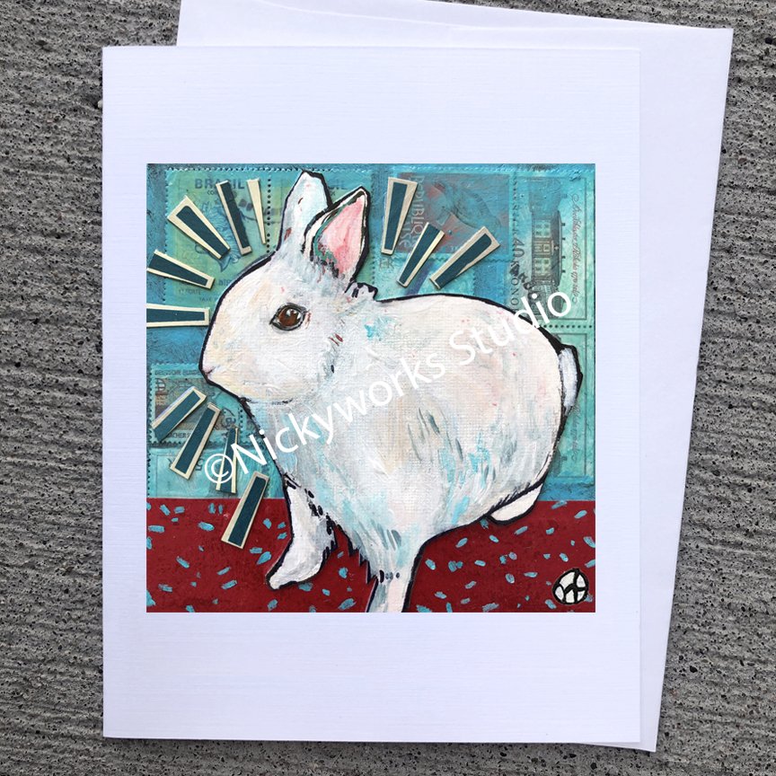 White Rabbit Greeting Card