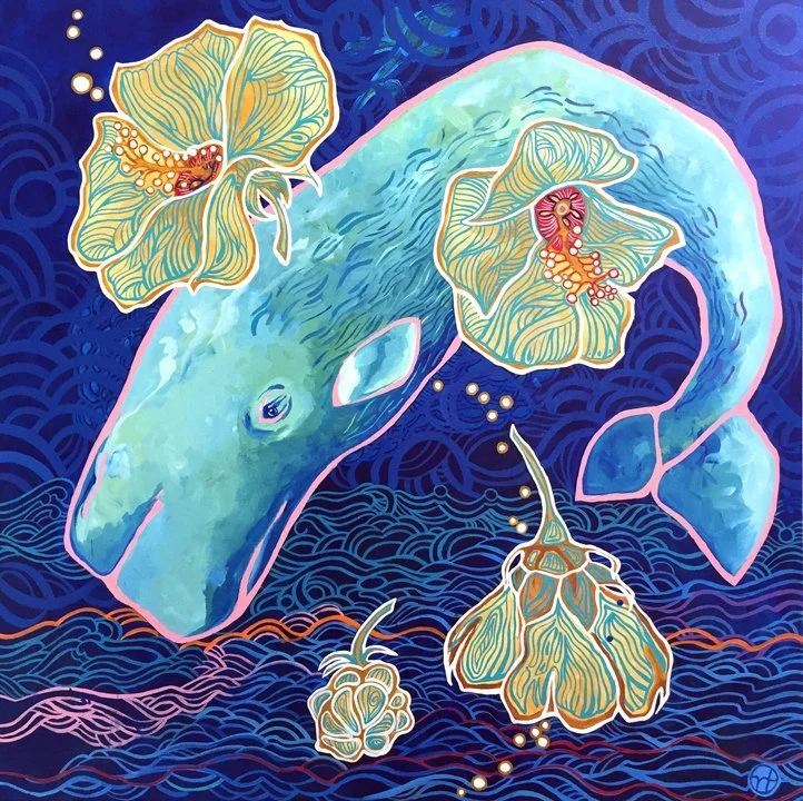 Hibiscus Flowers and the Baby Whalesmall.jpg