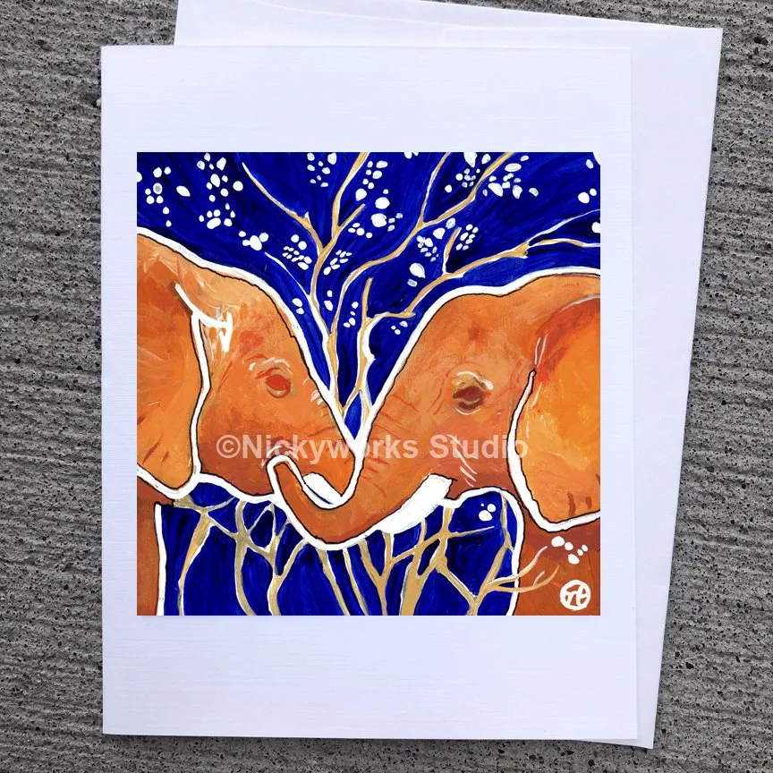 Elephants greeting card