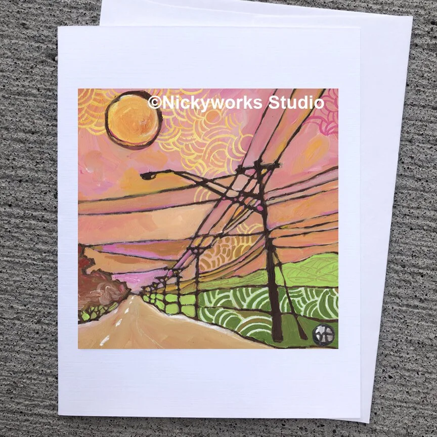 telephone lines greeting card