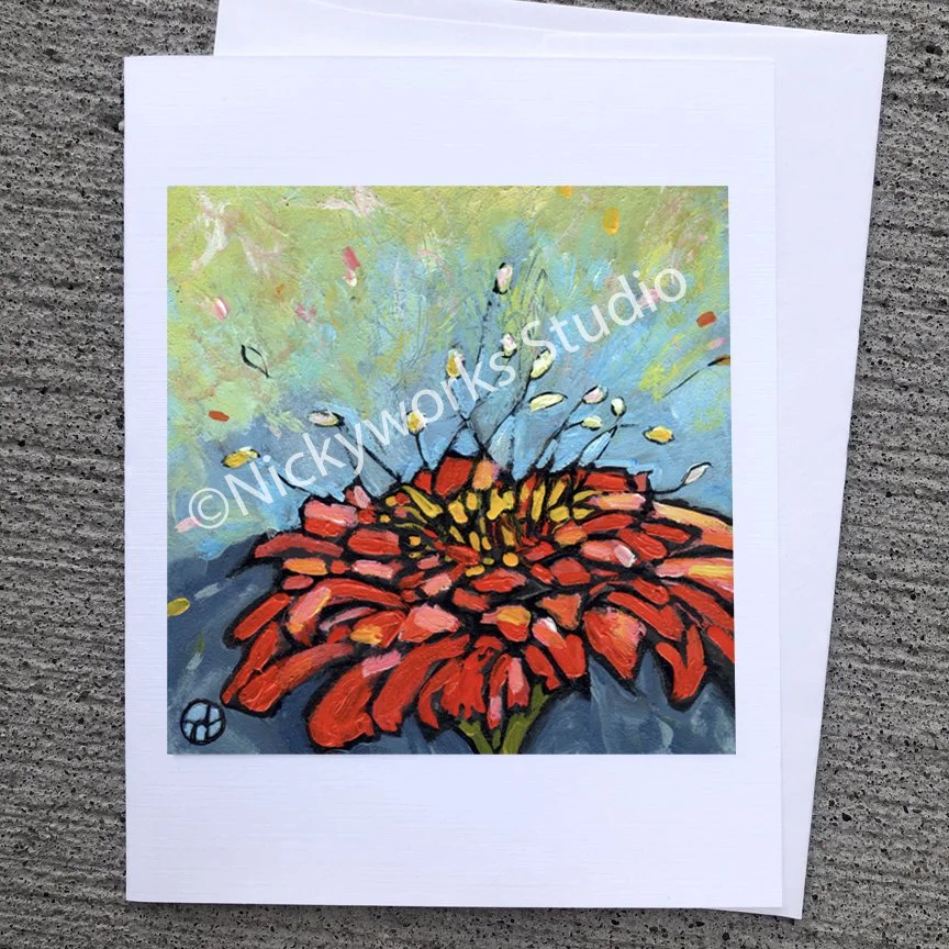 Zinnia greeting card