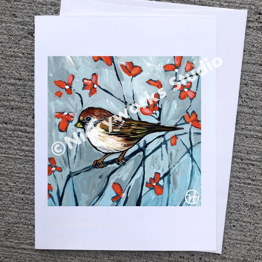 Sparrow greeting card