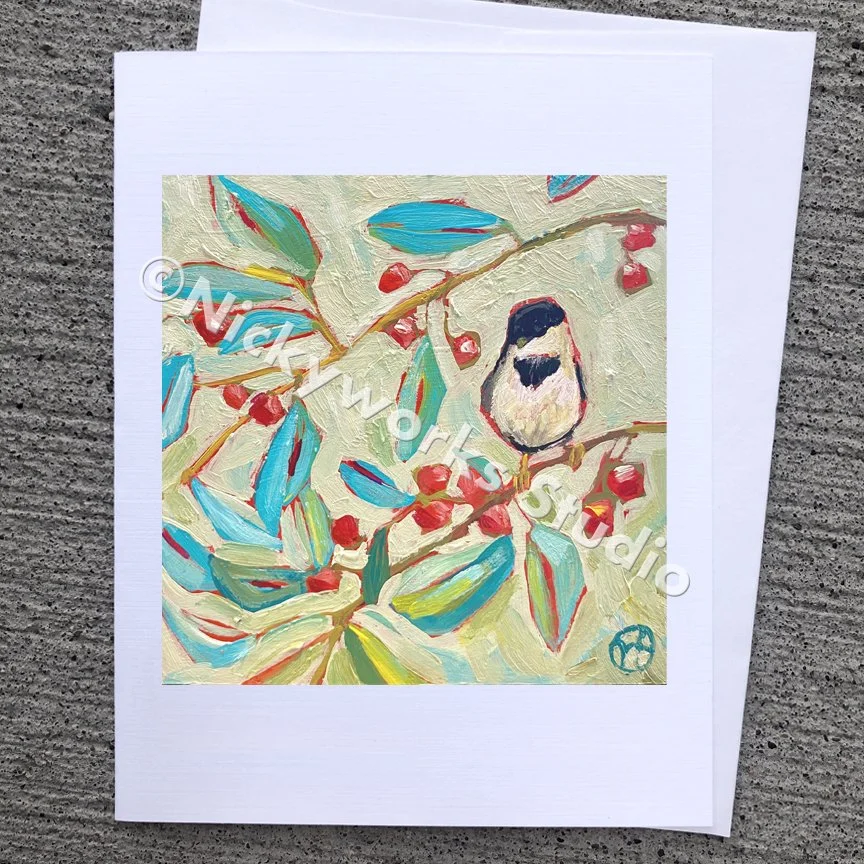 chickadee greeting card