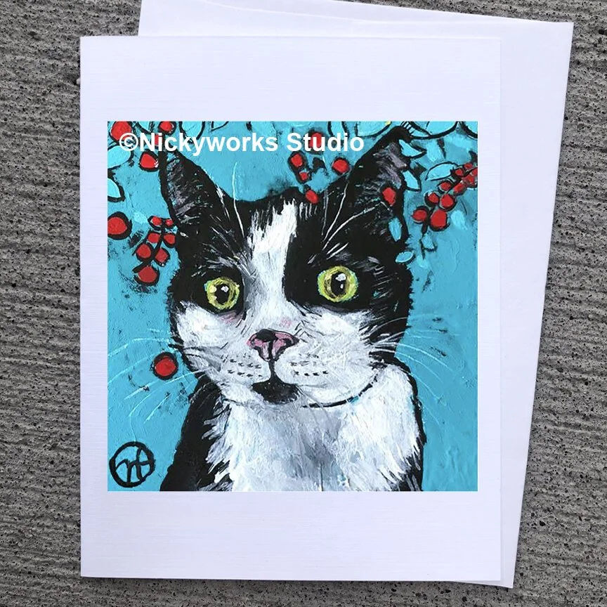 Tuxedo Cat Greeting Card
