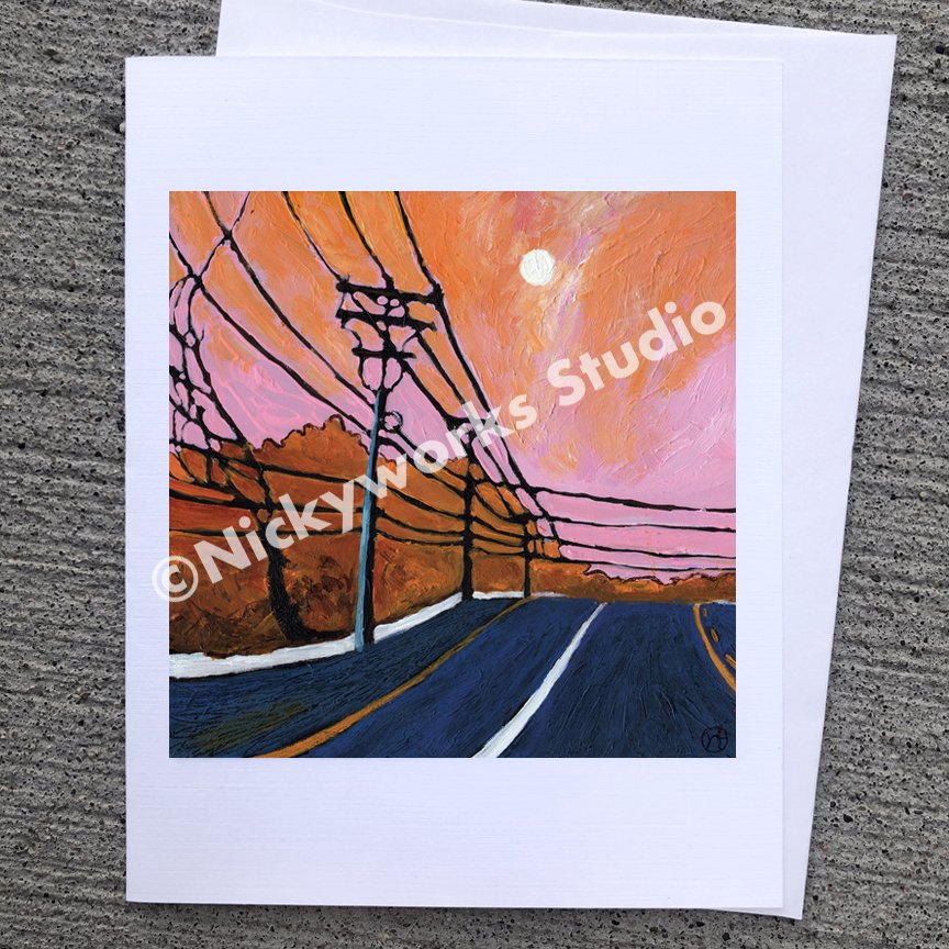 Telephone lines greeting card