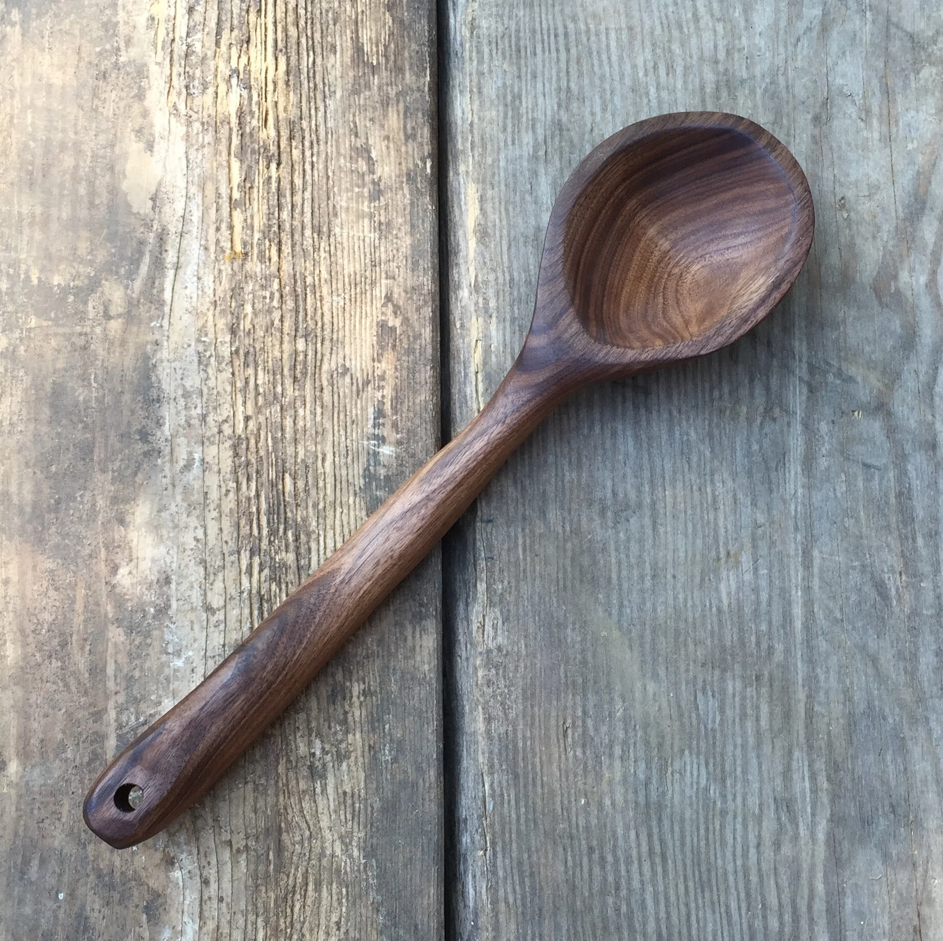 Large Walnut Pot Spoon Front