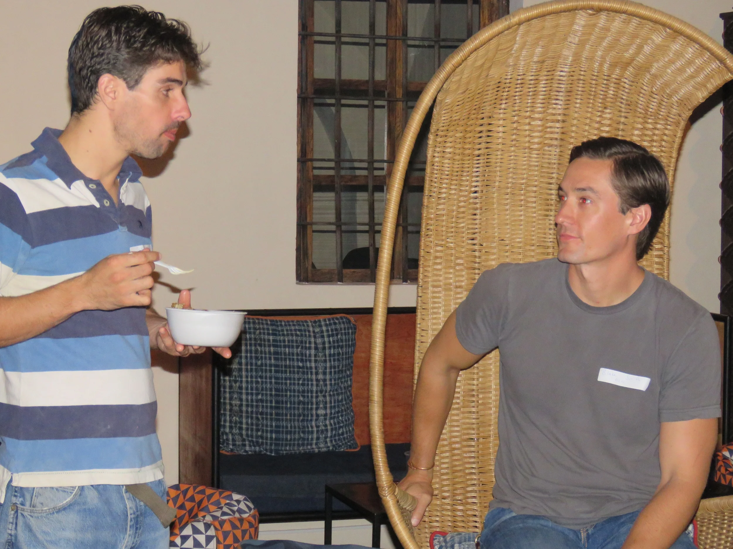 two guys talking
